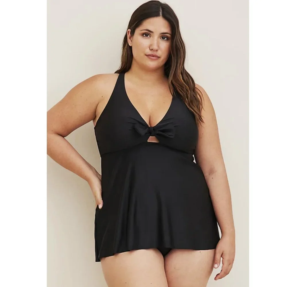 Torrid 4 Black Tankini Swim Top 4X 26 - Picture 5 of 10